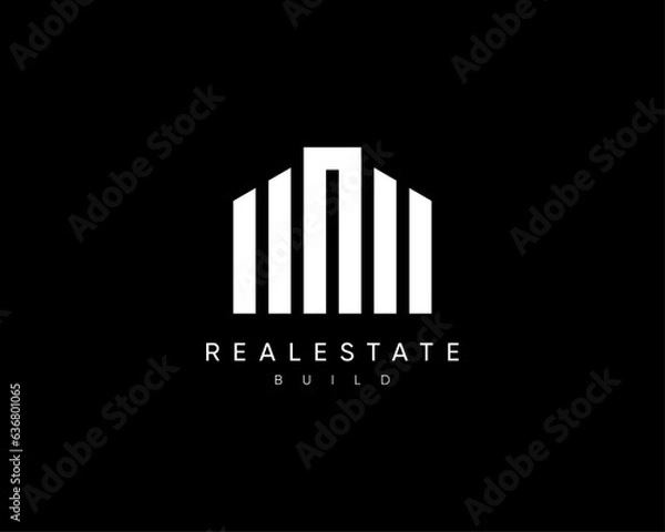 Fototapeta Real estate logo design template for business identity. Abstract building construction sign.