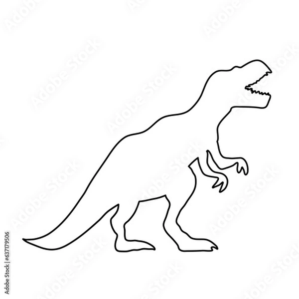 Fototapeta dinosaur line silhouette