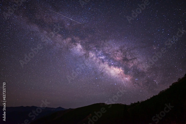 Fototapeta 天の川と流星