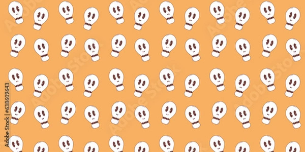 Obraz Halloween vector seamless pattern. Skull pattern in retro style.