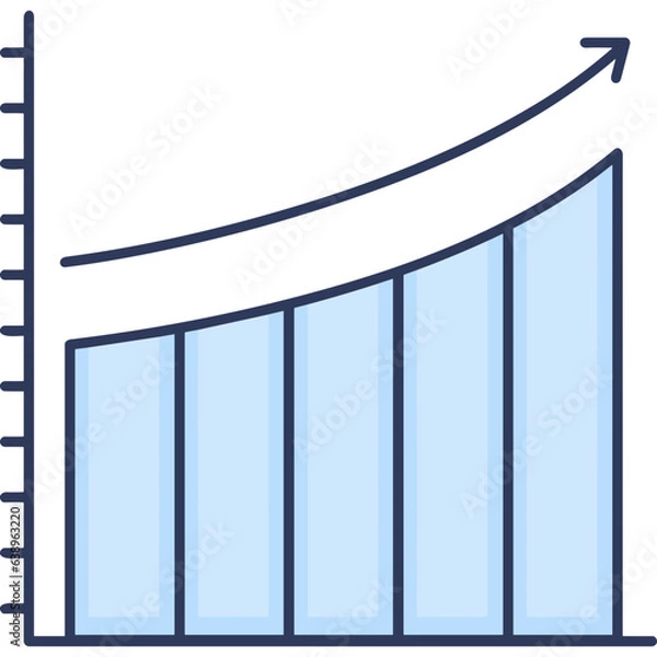 Fototapeta Business chart icon symbol image vector. Illustration of growth diagram data graphic pictogram infographic design image