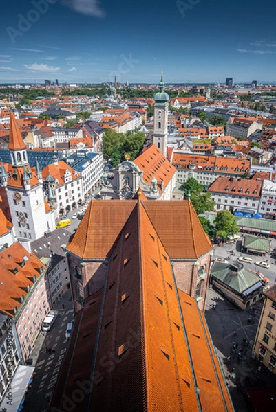 Fototapeta la città di ulm (ulma) vista dall'alto della cattedrale