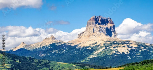 Fototapeta View of Chief Mountain in Glacier National Park. Chief Mountain has been a sacred mountain to the tribes of Native Americans in the US and First Nations in Canada.