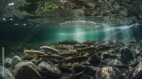 Fototapeta Trout Dynamics: A Researcher's Perfect Backdrop for Presentations and Publications