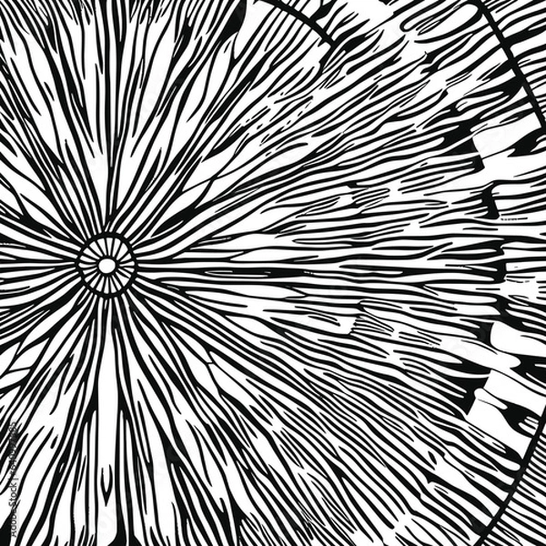 Fototapeta Black and white abstract graphics, vector drawing