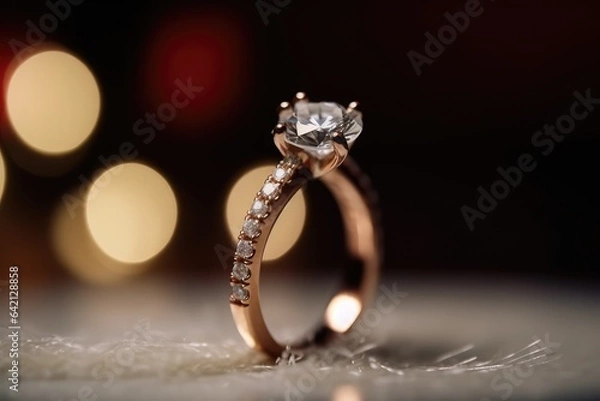 Fototapeta luxurious designer ring jewel photography for couple ceremony generative ai