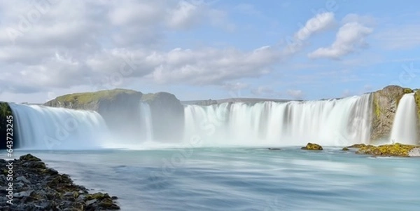 Fototapeta Beautiful scenery of Godafoss Waterfall in Iceland