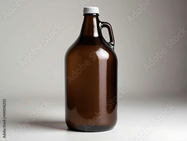 Obraz A Brown Glass Bottle With A White Cap