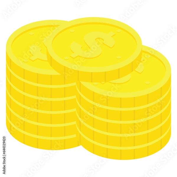 Fototapeta Coin vector Illustration for asset design