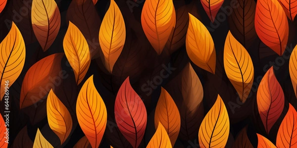 Fototapeta simple autumn seamless wallpapper backround with leaves