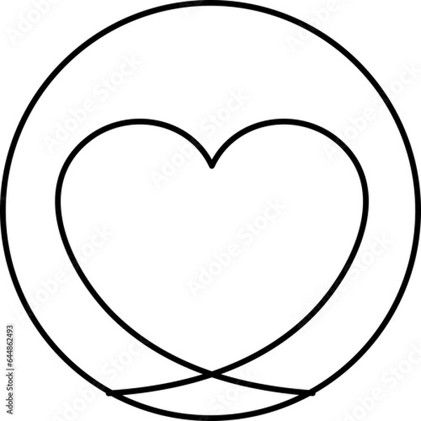 Fototapeta Heart Like Symbol Or Icon In Black Outline.