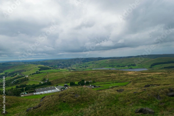 Fototapeta landscape with mountains and clouds