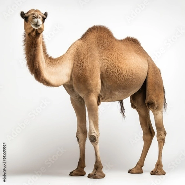 Fototapeta Camel on white background, AI generated Image