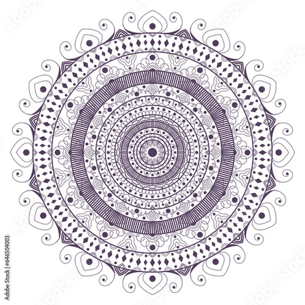 Fototapeta Mandala vector simple abstract round swirl shape