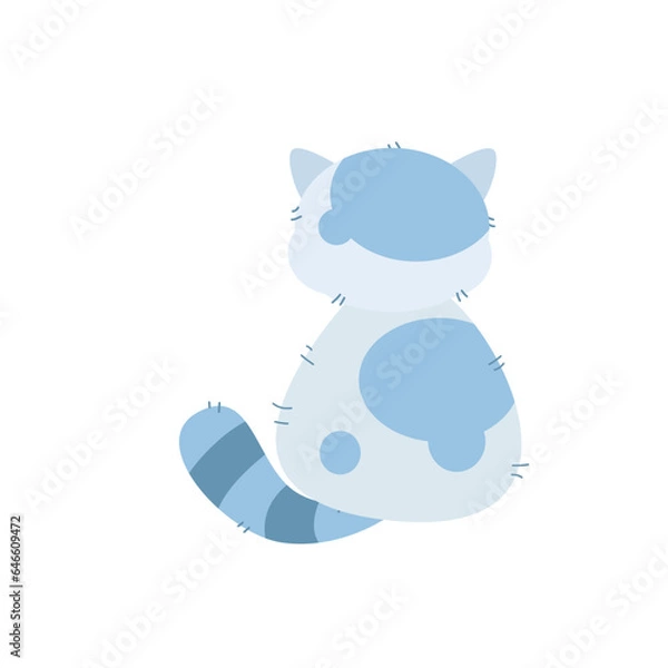 Fototapeta vector cute cat sit with your back cartoon vector icon illustration animal nature