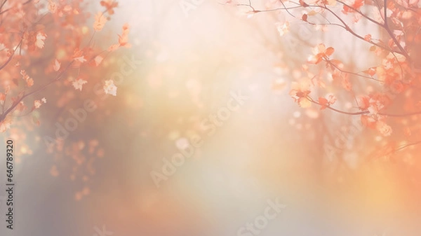 Fototapeta abstract blurred autumn background greeting card nature of fall copy space sale.