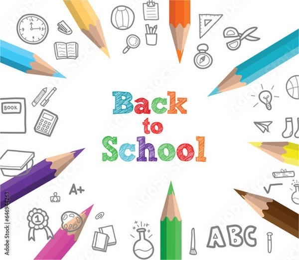 Fototapeta back to school, concept, illustration