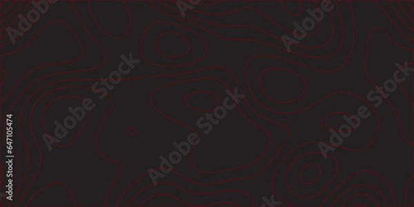 Obraz Topographic map. Abstract background with lines and circles. Red mountain contour lines.Contour elevation topographic and textured Background Modern design background with topographic wavy patte.