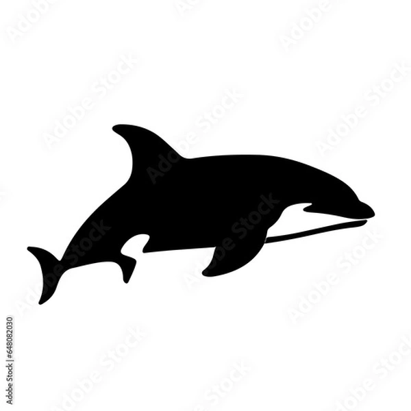 Fototapeta orca silhouette black white vector illustration