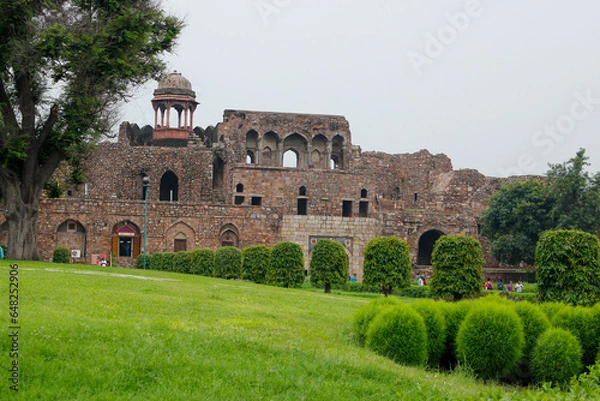 Fototapeta Walls of the Purana Kila fortress, New Delhi. India