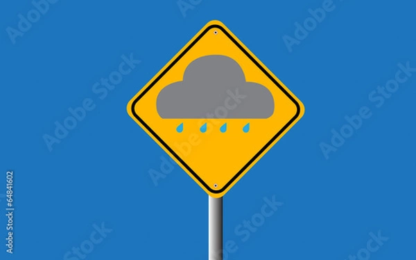 Fototapeta cloud and rain in traffic sign vector