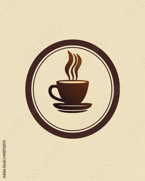 Fototapeta minimalist coffee cup logo design 1