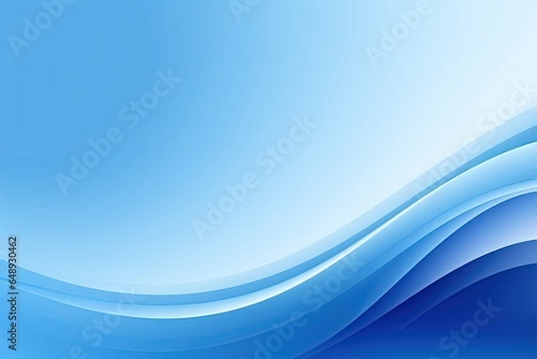 Fototapeta Simple elegant blue background for design, waves, empty space, surface