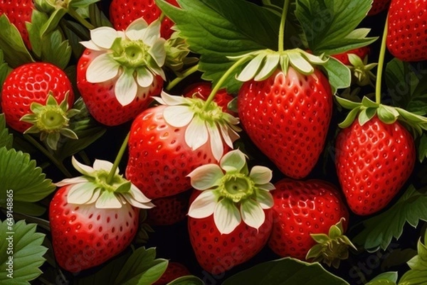 Fototapeta close up strawberry fruit fresh and sweet in farming