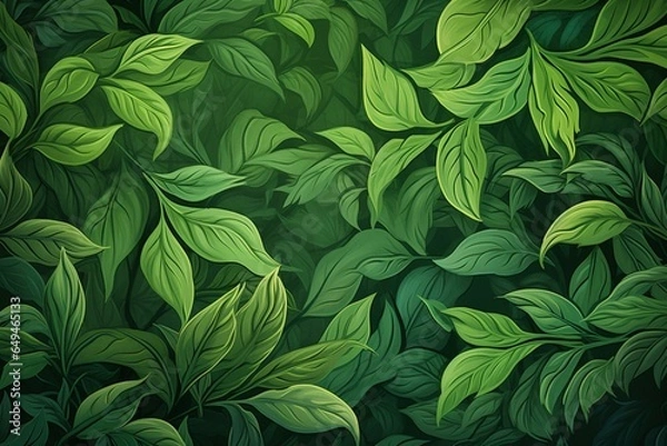 Fototapeta background with green leaves. Generative AI