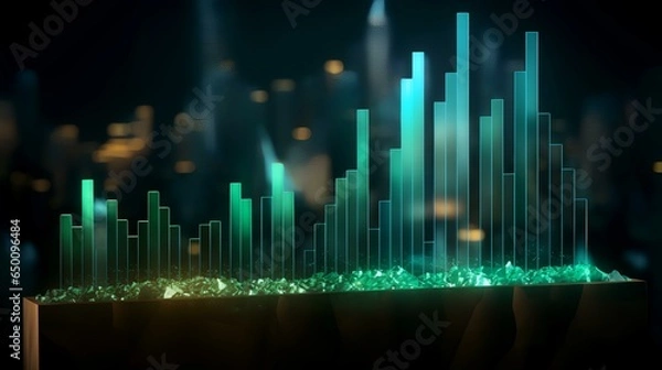 Fototapeta exponential graph increasing bar graph upward