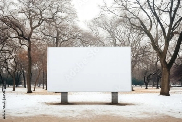 Fototapeta Blank advertising poster banner mockup outside shopping mall. generative ai