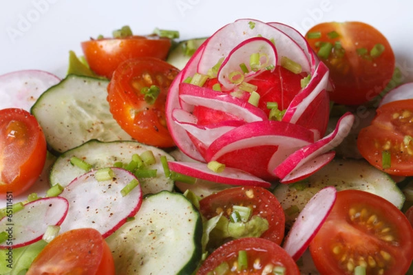 Fototapeta vegetable summer salad diet, macro. horizontal