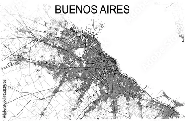 Fototapeta Mapa para hacer cruadros de ciudades - BUENOS AIRES