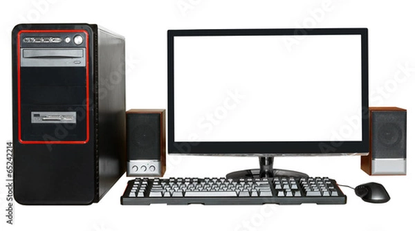 Fototapeta desktop computer with widescreen display