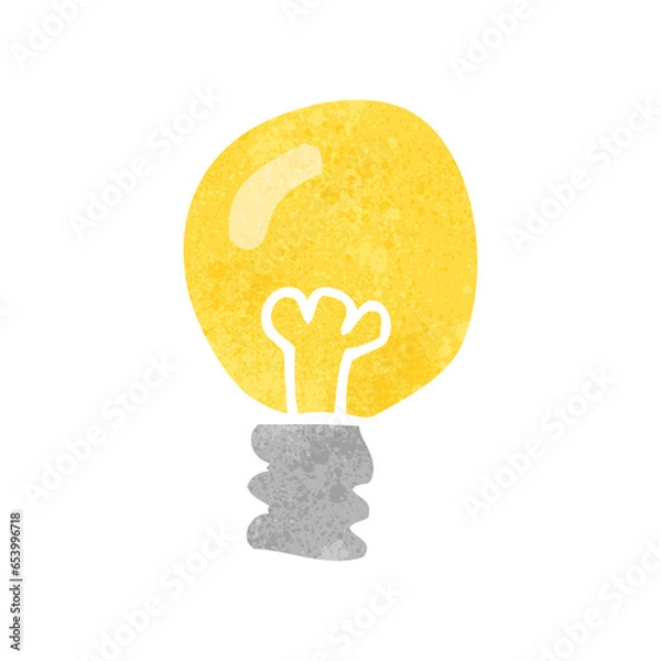 Fototapeta freehand retro cartoon light bulb