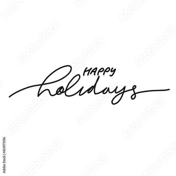 Fototapeta Happy holidays Hand Drawn