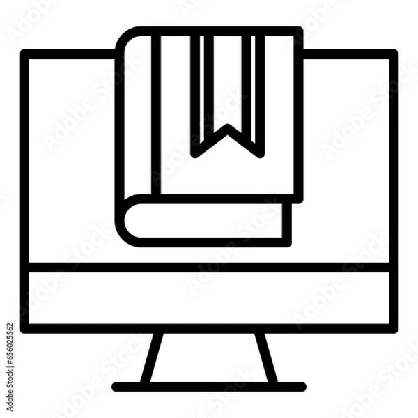 Fototapeta Outline Monitor Book icon