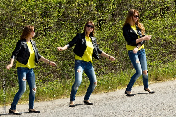 Fototapeta Girl in yellow blouse