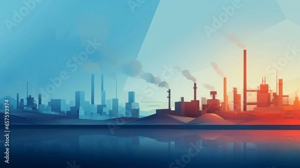 Fototapeta concept: industry background, 16:9, free copy space