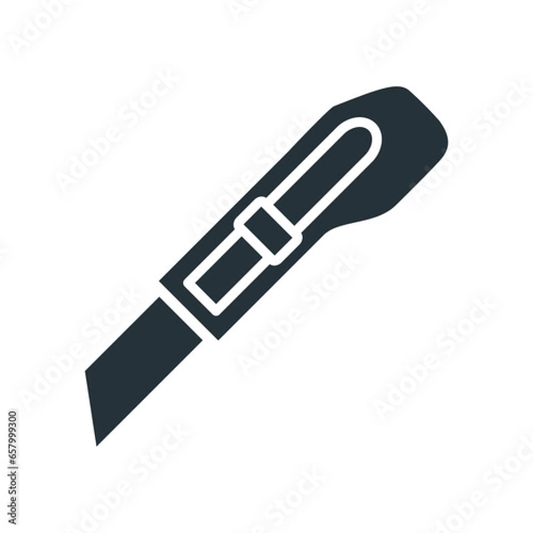 Fototapeta Cutter knife icon vector on trendy design