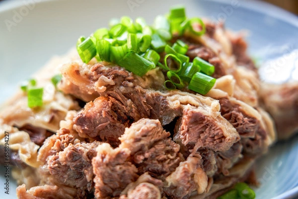 Fototapeta Delicious classic Cantonese dish, beef brisket in clear soup