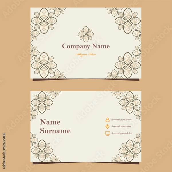 Fototapeta soft color natural floral business card template design