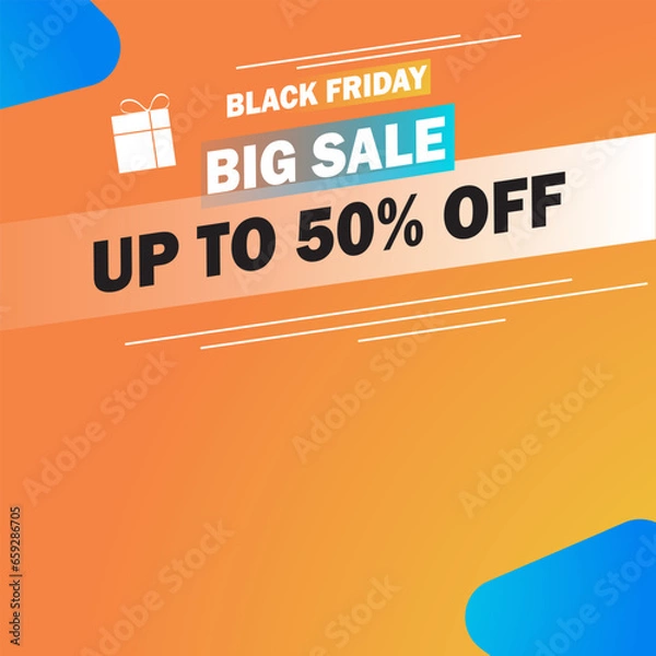 Fototapeta Black Friday Sale banner Modern minimal design background