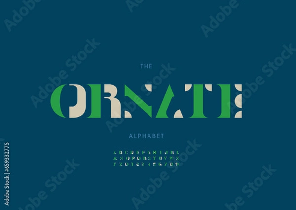 Fototapeta Vector of stylized modern font and alphabet