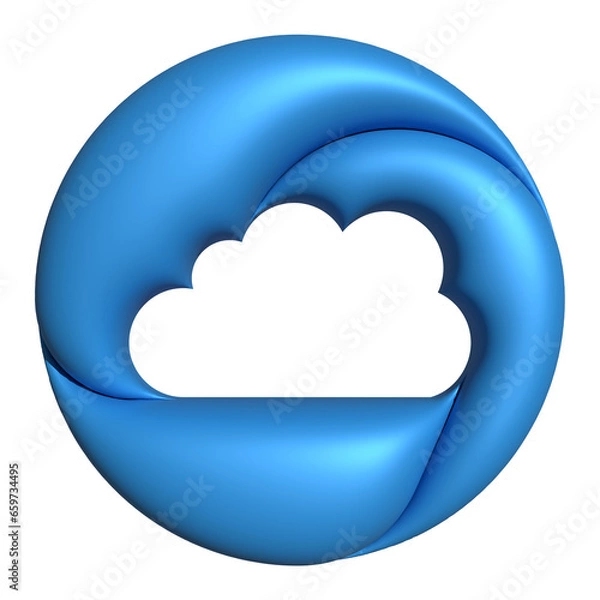 Fototapeta Cloud 3d icon element design creative for business and technology concept