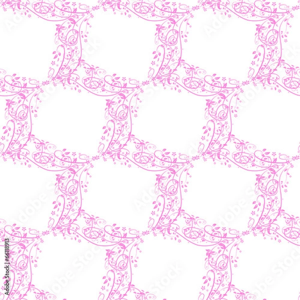 Fototapeta floral seamless background in pink