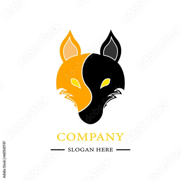 Obraz Wolf logo vector, design for logo, poster, card, banner, emblem, vector illustration