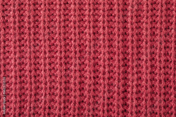 Obraz Sweater texture background. Pink knitted texture abstract background