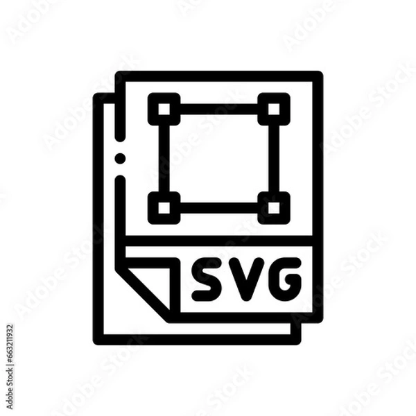 Fototapeta svg file format line icon