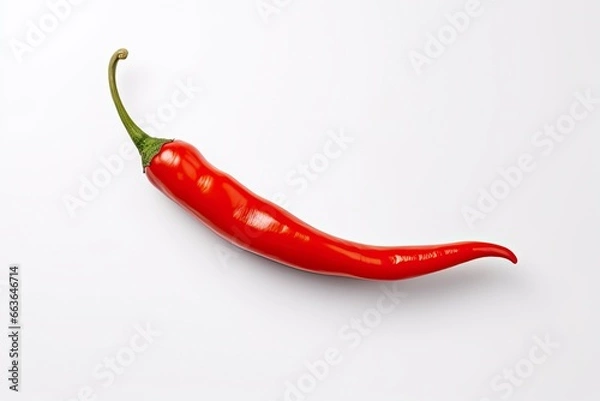 Fototapeta A Red chili pepper is isolated on a white background.